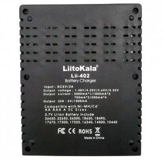 Зарядний пристрій LiitoKala Lii-402, POWER BANK, 4Х-18650, АА, ААА Li-Ion, LiFeP. . фото 5