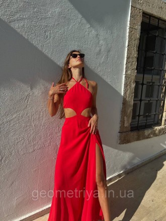 
Длинное платье с отрытой спиной красного цвета
Параметры: 
S: грудь свободна на. . фото 4