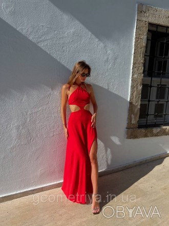 
Длинное платье с отрытой спиной красного цвета
Параметры: 
S: грудь свободна на. . фото 1