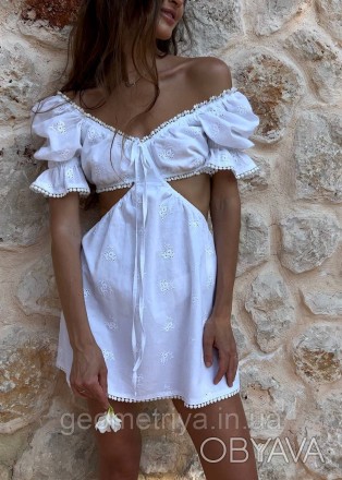 
Летнее платье с вырезом на талии белого цвета из прошвы
Параметры:
S: ОГ 86-90,. . фото 1