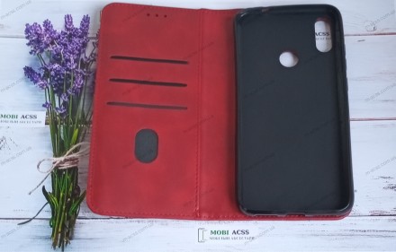 
Чудесный красный кожаный чехол для Xiaomi Redmi Note 7 с магнитом и подставкой . . фото 3
