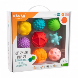 Набор из 8 мягких резиновых сенсорных шариков от бренда akuku познакомит вашего . . фото 2
