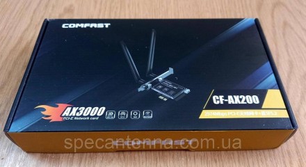Мережева карта Wi-Fi 6 двочастотна 2.4/5.8 ГГц ігрова COMFAST AX200 PRO PCI-E 30. . фото 9