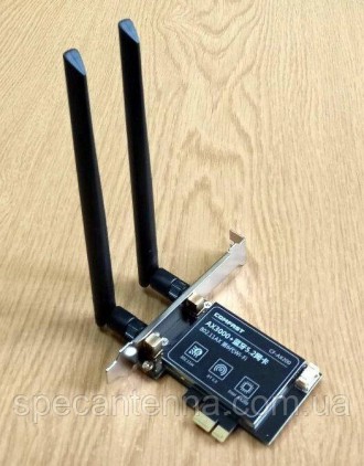 Мережева карта Wi-Fi 6 двочастотна 2.4/5.8 ГГц ігрова COMFAST AX200 PRO PCI-E 30. . фото 3