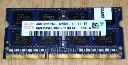 Оперативна пам'ять SODIMM HYNIX 4GB 2Rx8 PC3-12800S-11-11-F3 DDR3 1600Mhz (HMT35. . фото 2