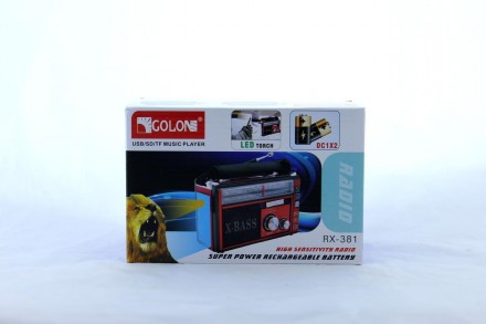 Радиоприёмник c USB/SD функцией и съемным аккумулятором торговой марки "GOLON".
. . фото 4