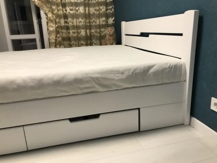 Кровать Айрис 160-200 см с 4 ящиками (белая) Двуспальная кровать с 4 (четырьмя) . . фото 4