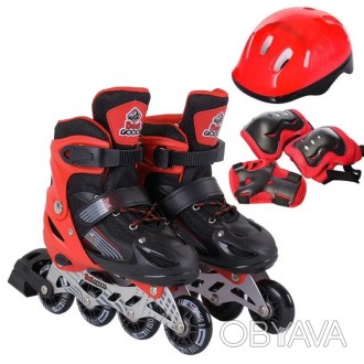 Комплект - ролики Best Roller размер M /34-37/ колёса PVC, шлем, защита арт. 700. . фото 1