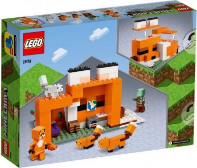 Весела гра LEGO Minecraft Лисяча хатина (21178) сповнений персонажів, аксесуарів. . фото 2