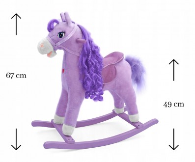 Лошадка качалка детская Princess Фиолетовая 
Уникальная интерактивная игрушка, п. . фото 6