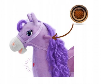 Лошадка качалка детская Princess Фиолетовая 
Уникальная интерактивная игрушка, п. . фото 3