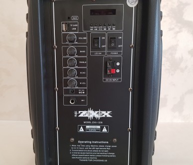 Опис товару ZXX-1209: 12 ДЮЙМІВ ДИНАМІК/USB/Bluetooth/FM-радіо/1 радіомікрофон!!. . фото 9