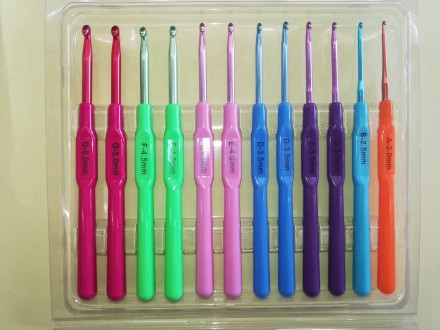 Набор крючков для вязания алюминий с пластиковой ручкой (12шт)
Набор крючков для. . фото 2