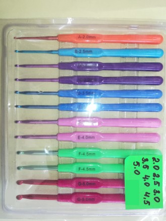 Набор крючков для вязания алюминий с пластиковой ручкой (12шт)
Набор крючков для. . фото 4