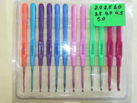 Набор крючков для вязания алюминий с пластиковой ручкой (12шт)
Набор крючков для. . фото 3