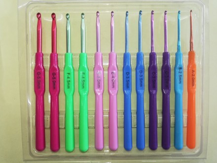 Набор крючков для вязания алюминий с пластиковой ручкой (12шт)
Набор крючков для. . фото 6