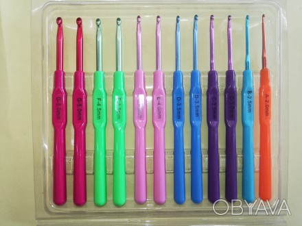 Набор крючков для вязания алюминий с пластиковой ручкой (12шт)
Набор крючков для. . фото 1