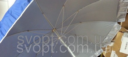 Зонт круглий, фактичний діаметр 1.7 м, з срібним напиленням .
Матеріал: поліесте. . фото 7