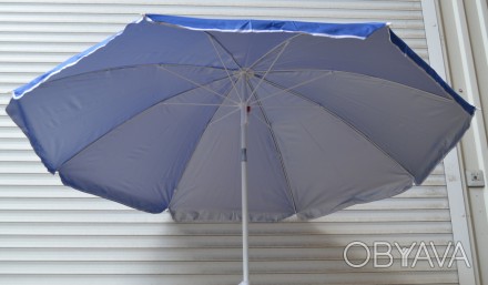 Зонт круглий, фактичний діаметр 1.7 м, з срібним напиленням .
Матеріал: поліесте. . фото 1