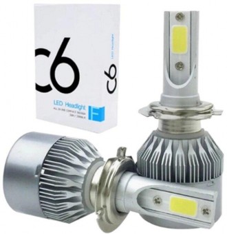 Комплект світлодіодних автомобільних фар головного світла HeadLight С6-H7 12v CO. . фото 2