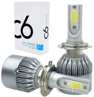Комплект світлодіодних автомобільних фар головного світла HeadLight С6-H7 12v CO. . фото 1