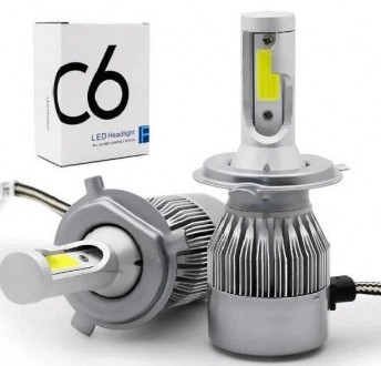 Комплект світлодіодних автомобільних фар головного світла HeadLight С6-H4 12v CO. . фото 2