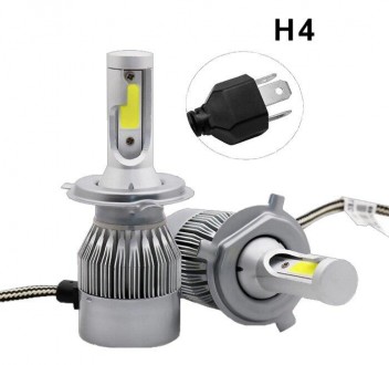Комплект світлодіодних автомобільних фар головного світла HeadLight С6-H4 12v CO. . фото 5