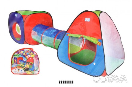 Палатка детская с тоннелем А999-148, 230х78х91 см
Палатка детская игровая "3 в 1. . фото 1