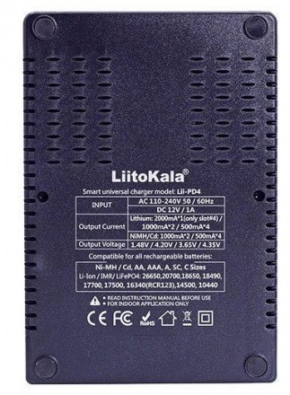 LiitoKala Lii-PD4 - універсальний автоматичний зарядний пристрій на 4 канали для. . фото 4