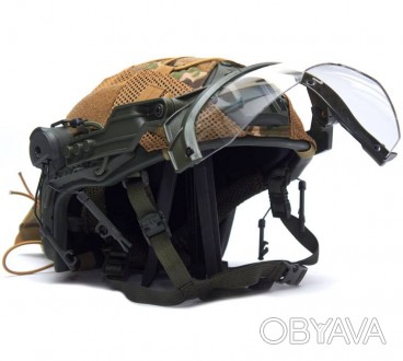 Тактический комплект шлем Fast с кавером + крепление под наушники + маска-очки +