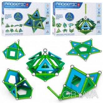 Дитяча іграшка магнітний конструктор 776-1-2 Magnetic, 2 види (52 дет. і 65 дет.. . фото 1
