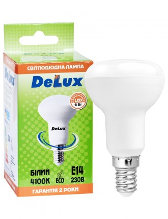 Лампа світлодіодна DELUX FC1 6 Вт R50 4100K 220В E14 білий
Потужність
 6 Вт
Екві. . фото 2