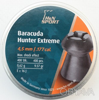 Пули пневматические H&N Baracuda Hunter Extreme 4,5 мм, 0.62 гр, 400 шт
Тяжелая,. . фото 1