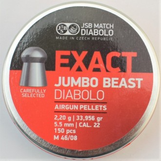 Пули пневматические JSB Exact Jumbo Beast 5.52 мм, 2.2 г, 150 шт/уп
Diabolo Exac. . фото 2