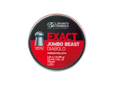 Пули пневматические JSB Exact Jumbo Beast 5.52 мм, 2.2 г, 150 шт/уп
Diabolo Exac. . фото 3
