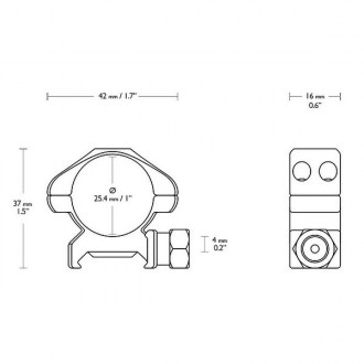 Стальные кольца Precision 1"/Weaver/Low предназначены для установки оптических и. . фото 7
