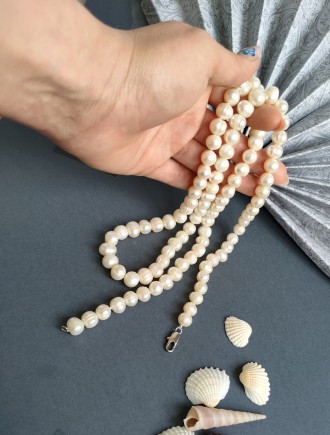 Пропонуємо до Вашої уваги чарівне намисто з натуральних перлів. 
Метал : ювелірн. . фото 3