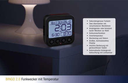 Цифровой радиоуправляемый будильник с температурой BINGO 2.0
 
Особенности:
Инту. . фото 5