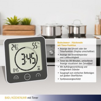 Часы TFA для ванной комнаты или кухни с таймером и термогигрометром
На счету каж. . фото 8
