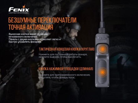 Выносная кнопка Fenix AER-04 для фонарей Fenix HT18 / Fenix TK22 UE / Fenix TK30. . фото 10