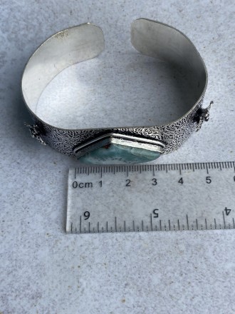  Пропонуємо до Вашої уваги браслет-манжет з натуральним каменем ларимар в сріблі. . фото 9