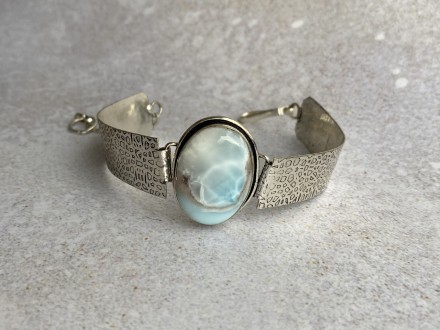  Пропонуємо до Вашої уваги браслет-манжет з натуральним каменем ларимар в сріблі. . фото 10