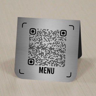 Табличка з металу з QR-кодом-силкою на меню для кафе, ресторану, бар чайна кав'я. . фото 2