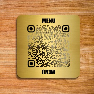 Металева табличка-наклейка для меню — qr коду в ресторан кафе бар-паб із лого за. . фото 5