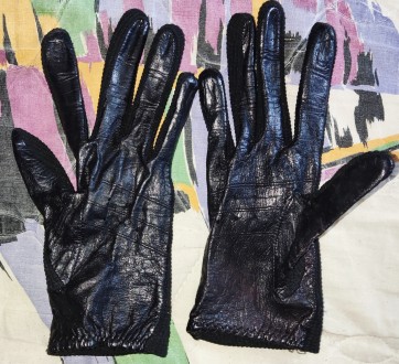 Женские автомобильные перчатки спортивного стиля, кожа+текстиль, ширина-7см, сре. . фото 2