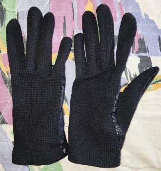 Женские автомобильные перчатки спортивного стиля, кожа+текстиль, ширина-7см, сре. . фото 3