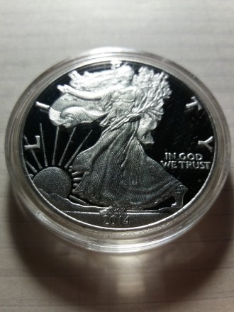 1 долар Liberty США 2014 року. Монета нова. Капсула не відкривалася. Розмір: 40*. . фото 2