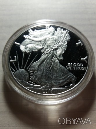 1 долар Liberty США 2014 року. Монета нова. Капсула не відкривалася. Розмір: 40*. . фото 1