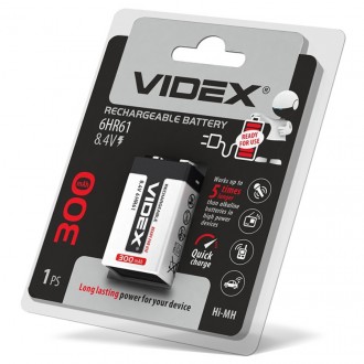 Аккумулятор Videx 6HR61 300mAh (Крона). Вінниця. фото 1 Аккумулятор Videx 6HR61 300mAh (Крона). Вінниця. фото 1