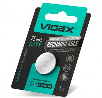 Аккумулятор литиевый Videx LIR2032 (CR2032). Вінниця. фото 1 Аккумулятор литиевый Videx LIR2032 (CR2032). Вінниця. фото 1